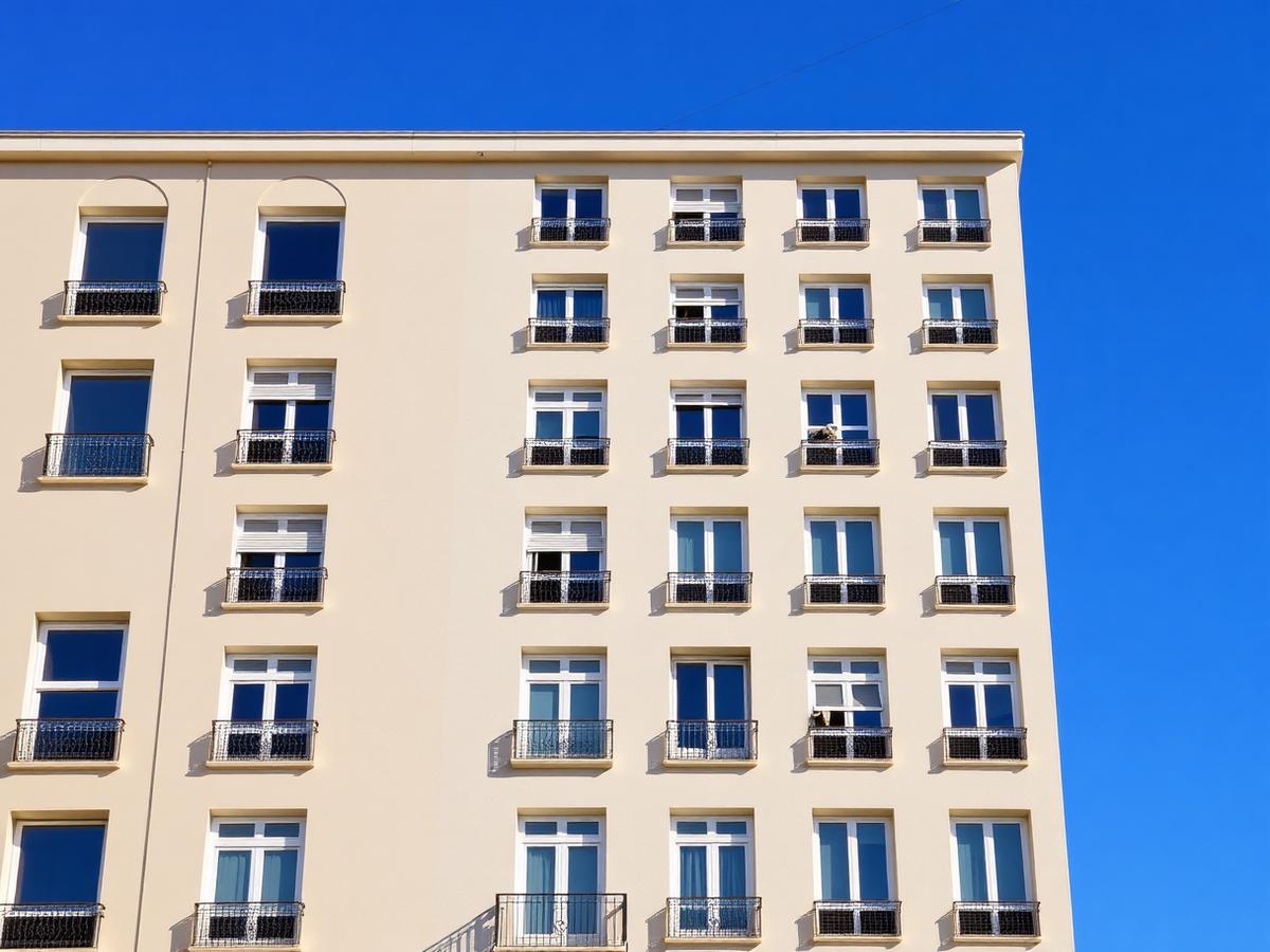 Fachada de edifício renovada e limpa, após a intervenção da equipa vertical